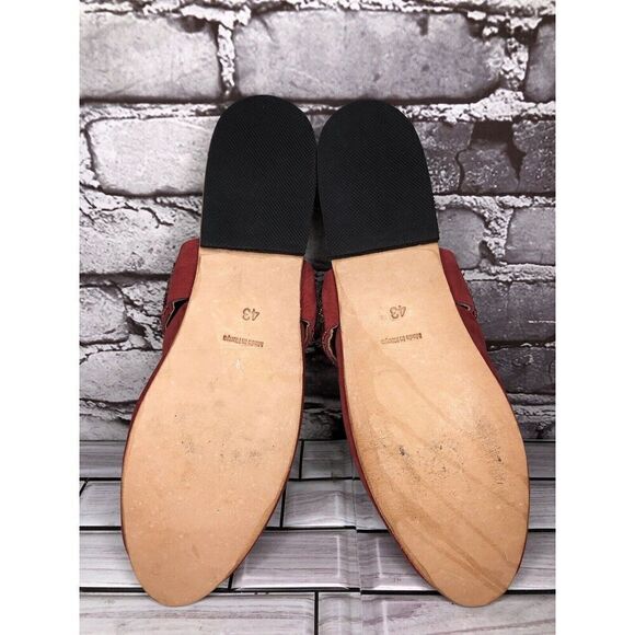 RoHo Red Suede Leather Slip On Beaded Strap Mules Shoes Women’s Sz 43EU/12M US - Picture 14 of 16